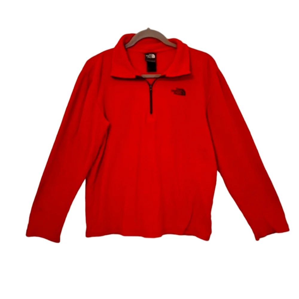 The North Face Red Quarter Zip Fleece Pullover Size Small